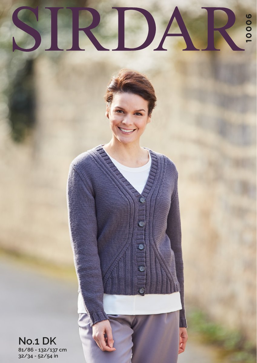 Sirdar 10006 Cardigan in No.1 DK pattern cover