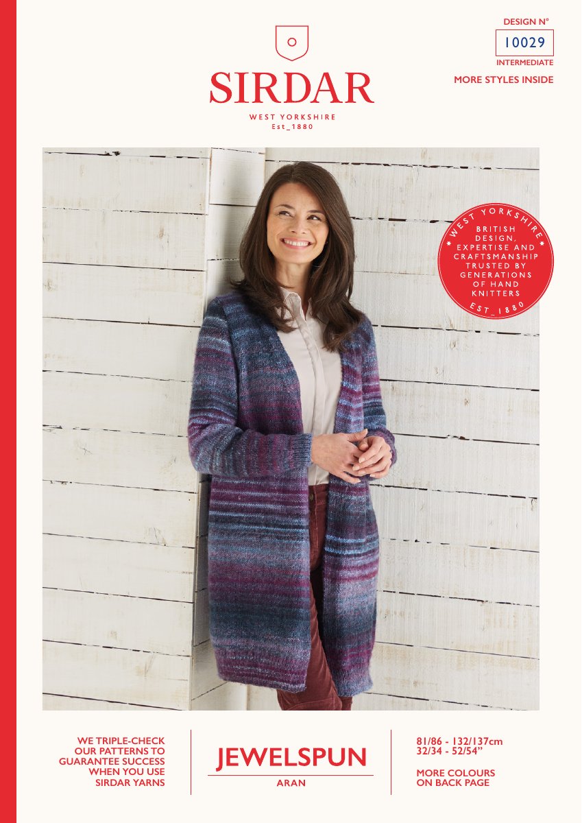 Sirdar 10029 Jacket in Jewelspun Aran pattern cover