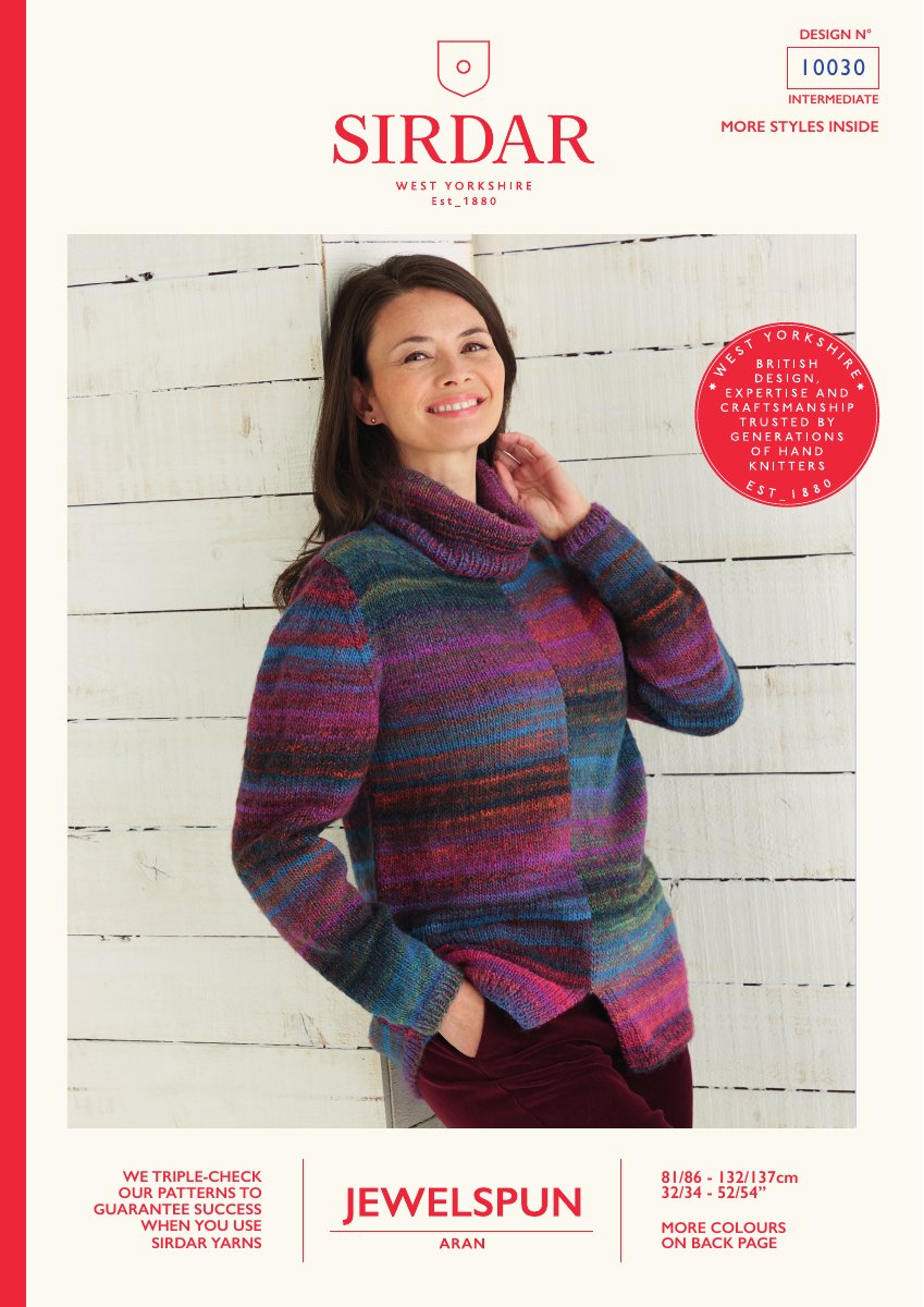 Sirdar 10030 Sweater in Jewelspun Aran pattern cover