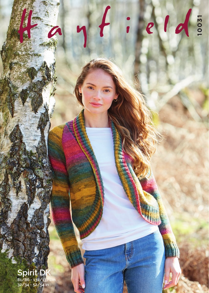 Hayfield 10031 Cardigan in Spirit DK pattern cover