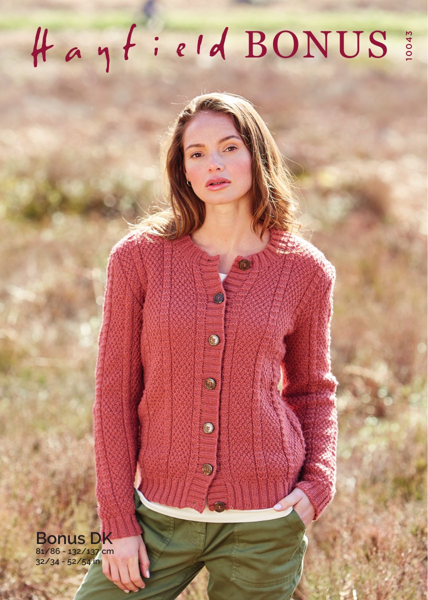 Hayfield 10043 Cardigan in Bonus DK pattern cover