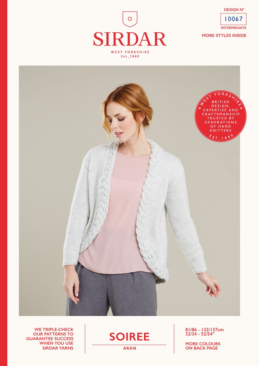 Sirdar 10067 Jacket in Soiree Aran pattern cover