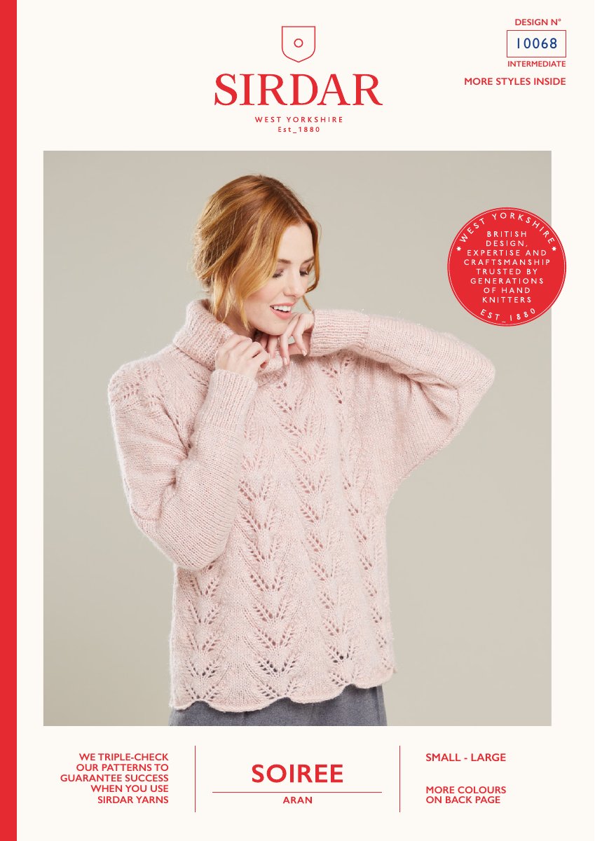 Sirdar 10068 Sweater in Soiree Aran pattern cover