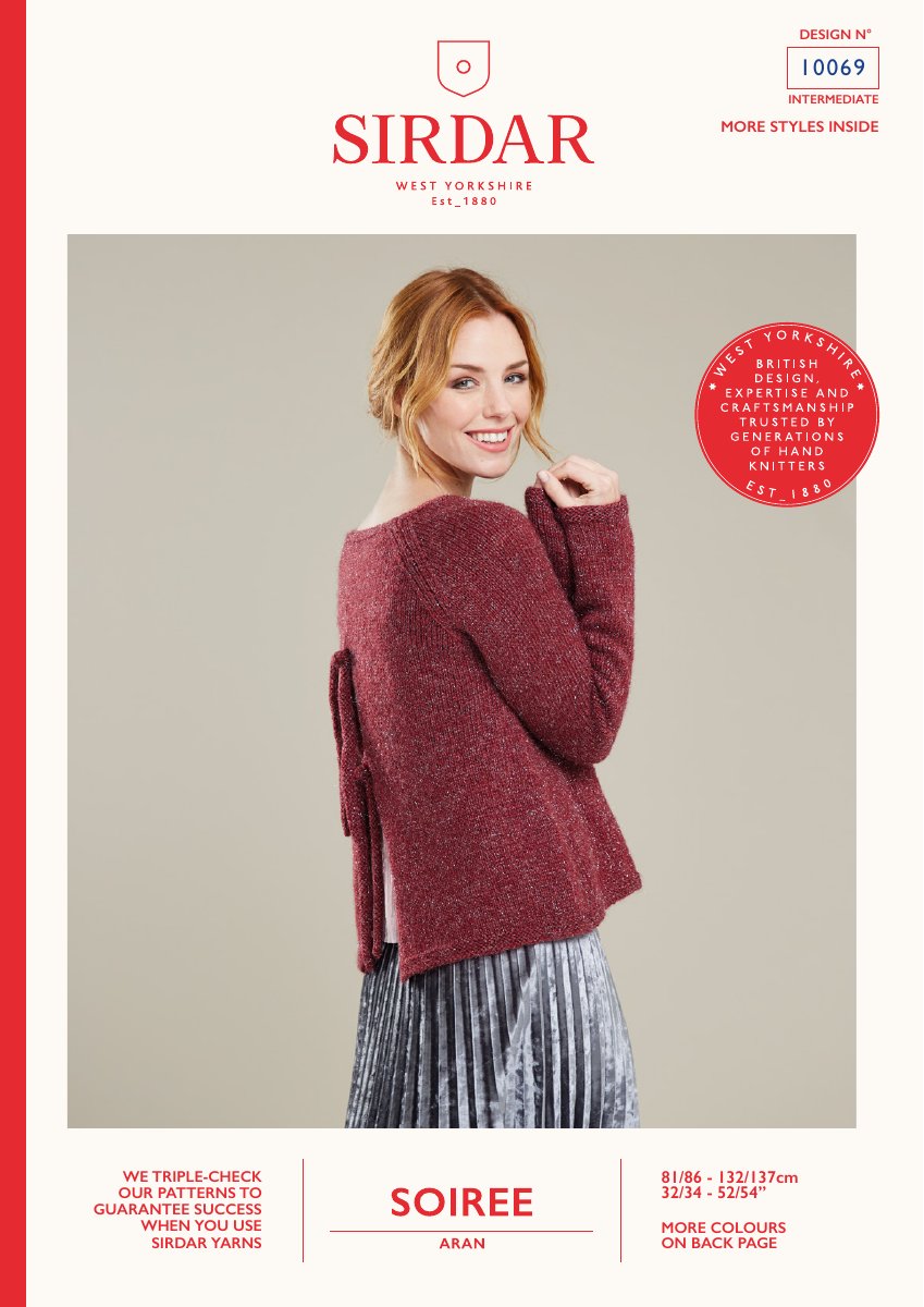 Sirdar 10069 Sweater in Soiree Aran pattern cover