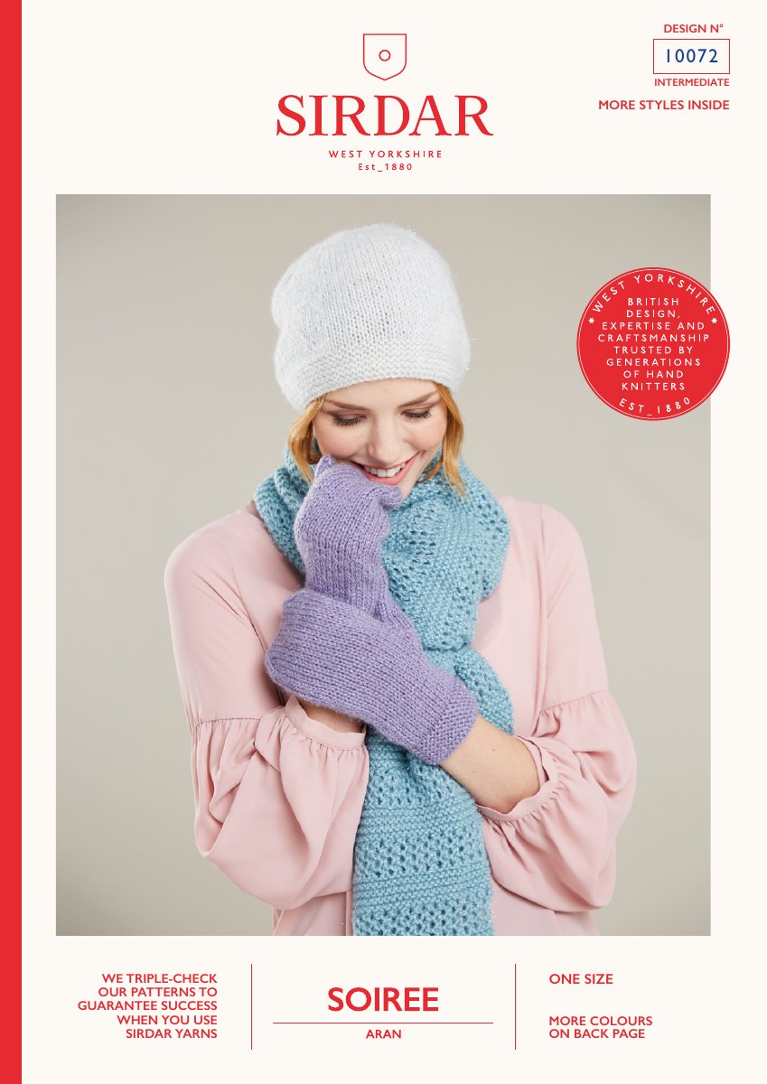 Sirdar 10072 Scarf in Soiree Aran pattern cover