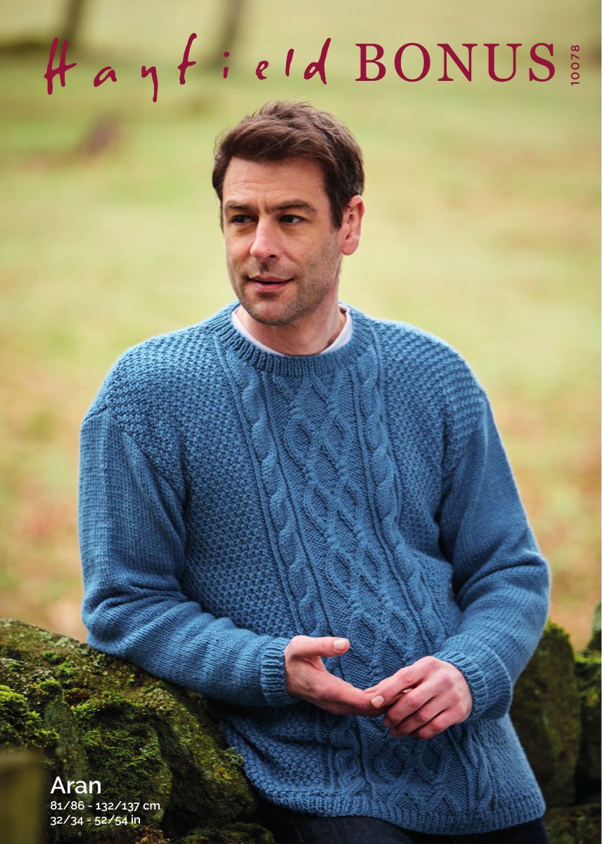 Hayfield 10078 Sweater in Bonus Aran pattern cover