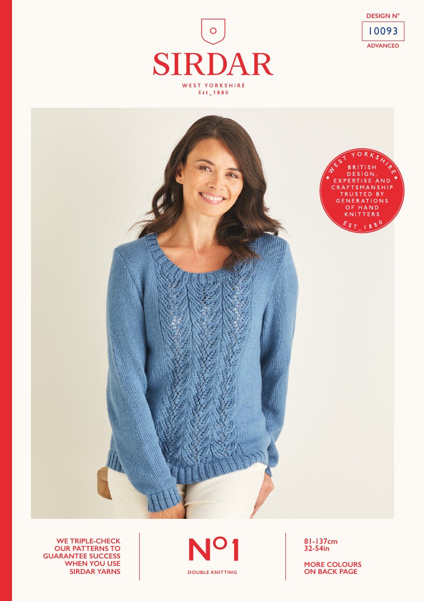 Sirdar 10093 Sweater in No.1 DK pattern cover