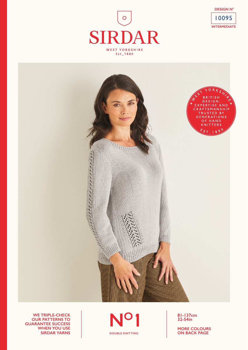 Sirdar 10095 Sweater in No.1 DK pattern cover