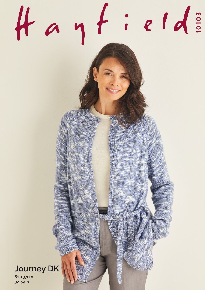 Hayfield 10103 Cardigan in Journey DK pattern cover