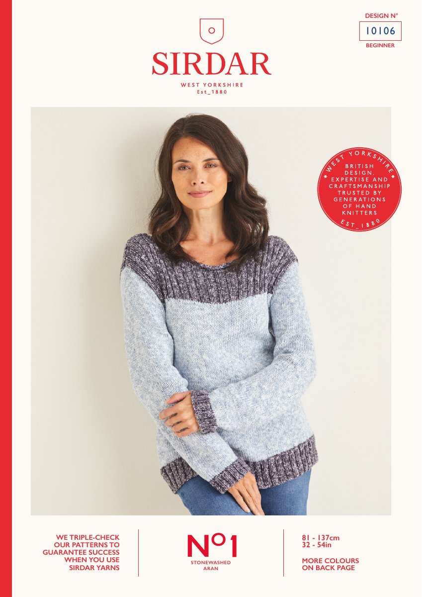Sirdar 10106 Skirt in No.1 Stonewashed Aran pattern cover