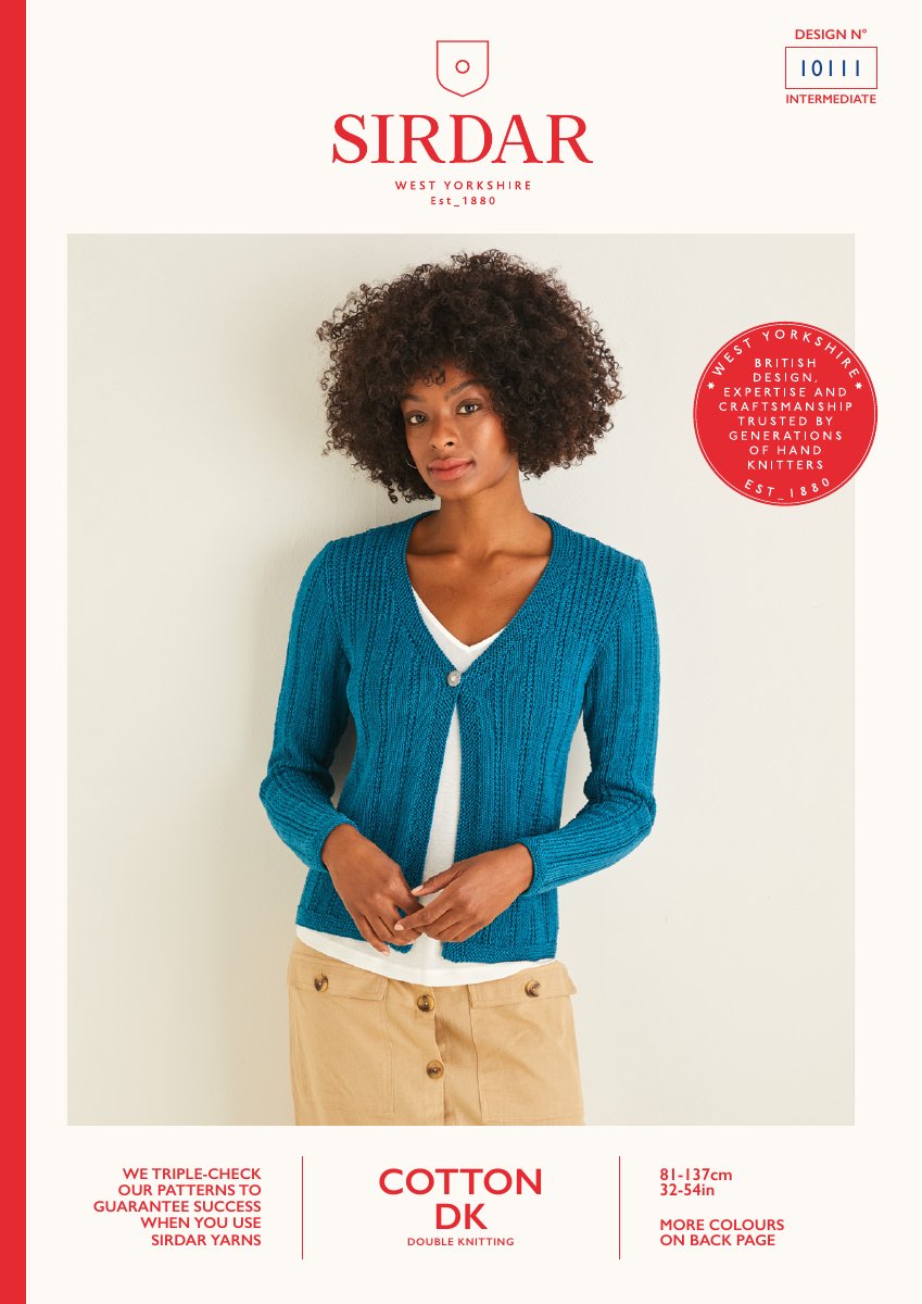 Sirdar 10111 Cardigan in Cotton DK pattern cover