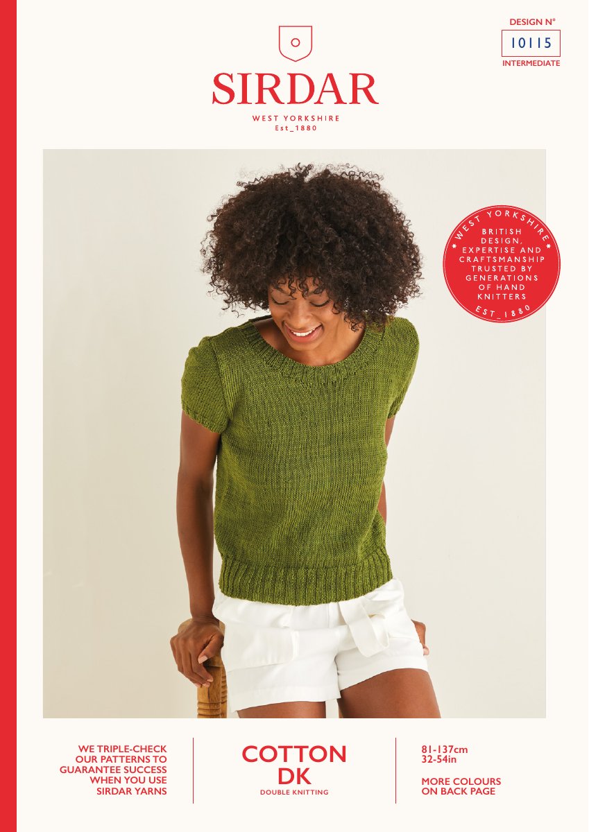 Sirdar 10115 Cardigan in Cotton DK pattern cover