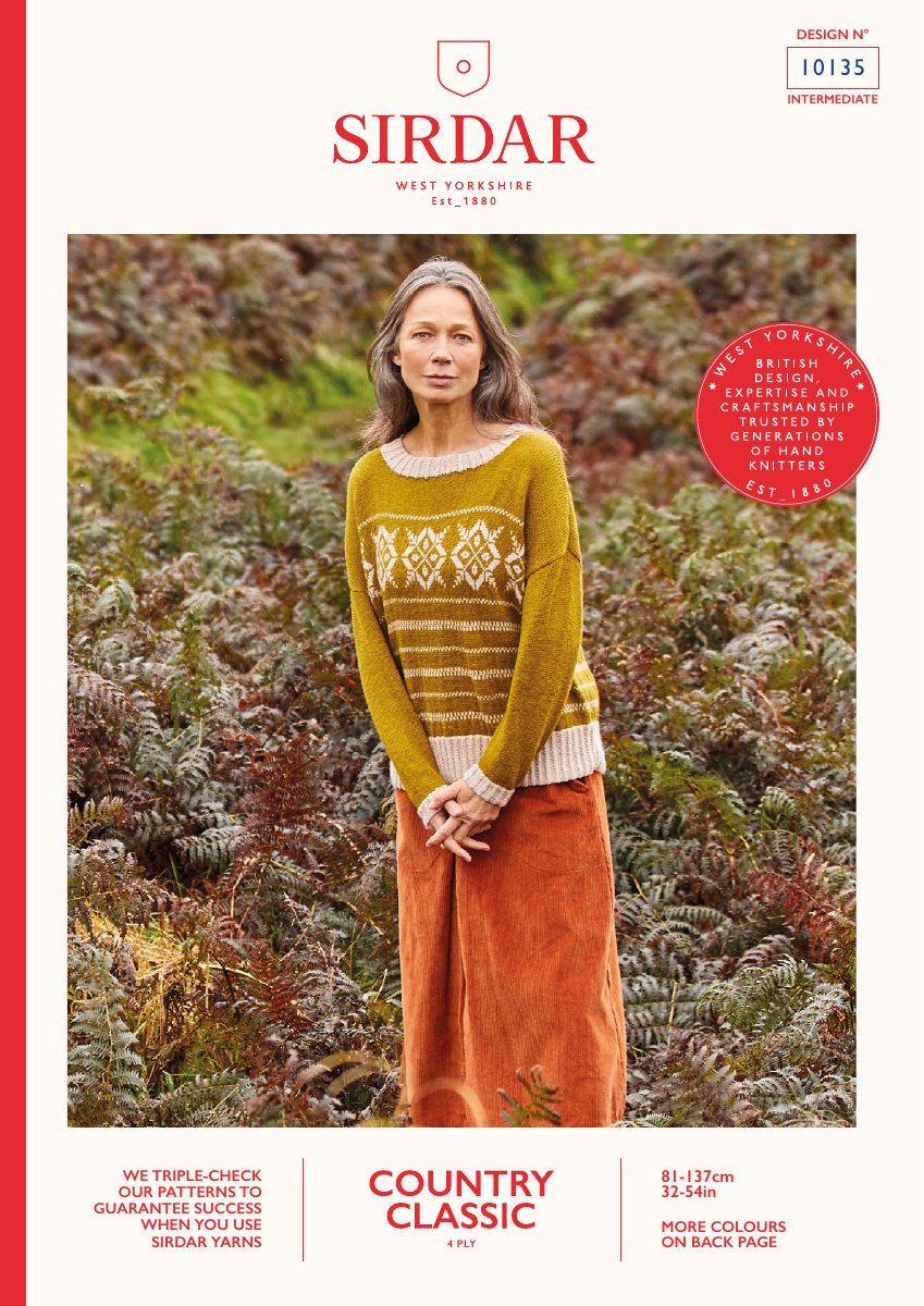 Sirdar 10135 Sweater in Country Classic 4 Ply pattern cover