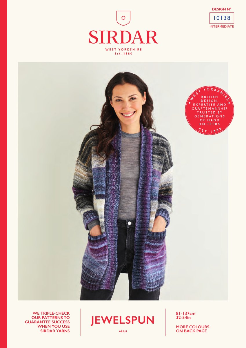 Sirdar 10138 Jacket in Jewelspun Aran pattern cover
