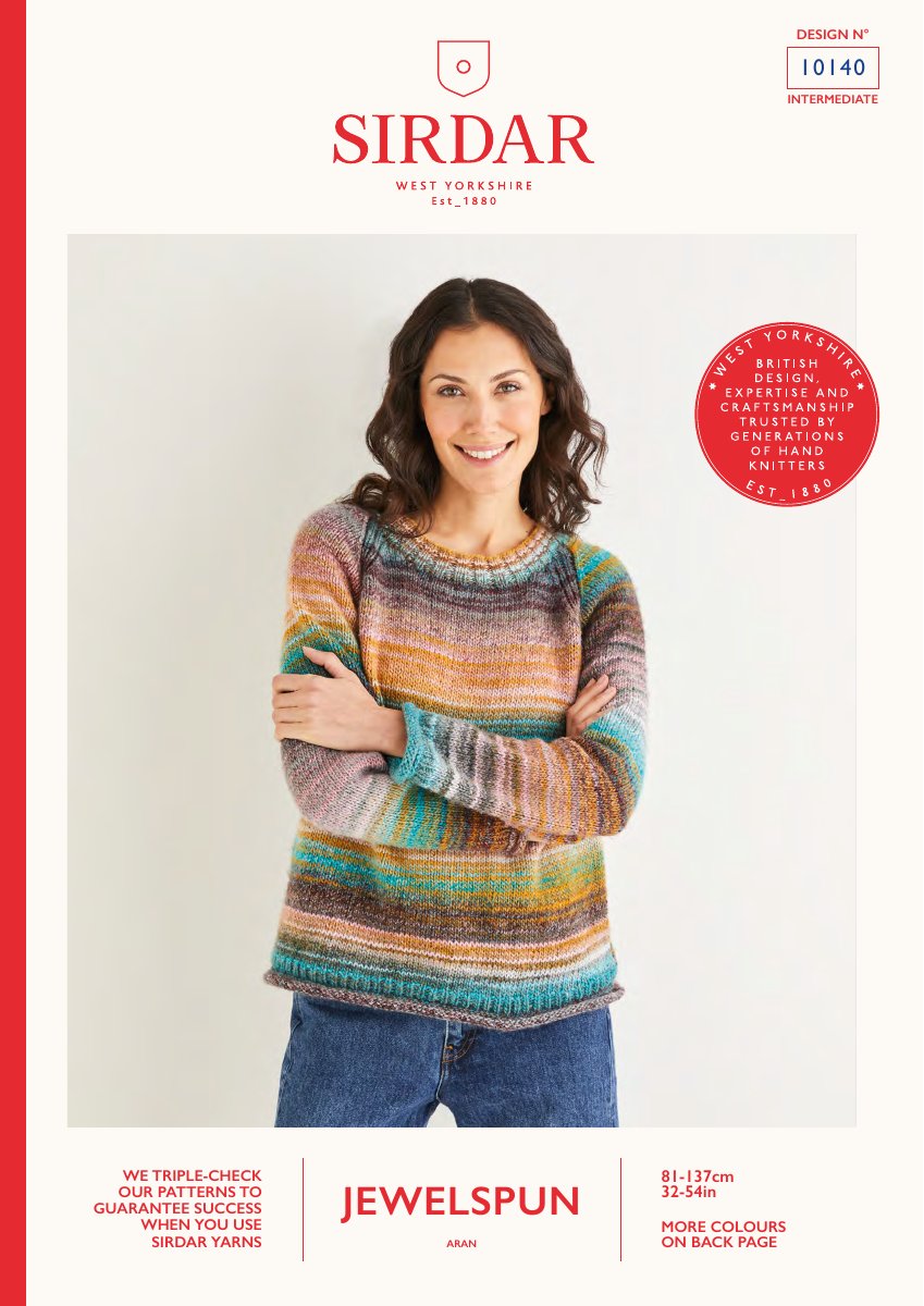 Sirdar 10140 Sweater in Jewelspun Aran pattern cover