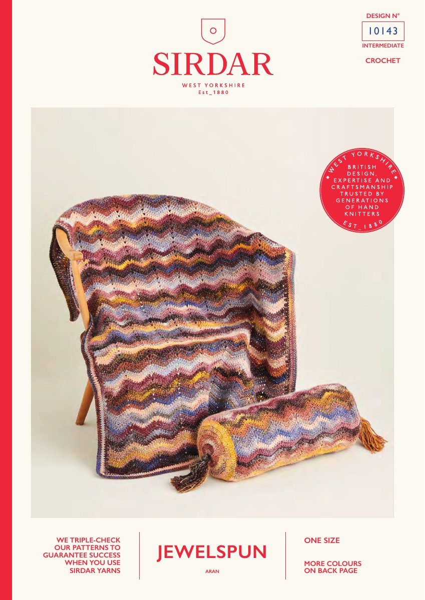 Sirdar 10143 Blanket in Jewelspun Aran pattern cover