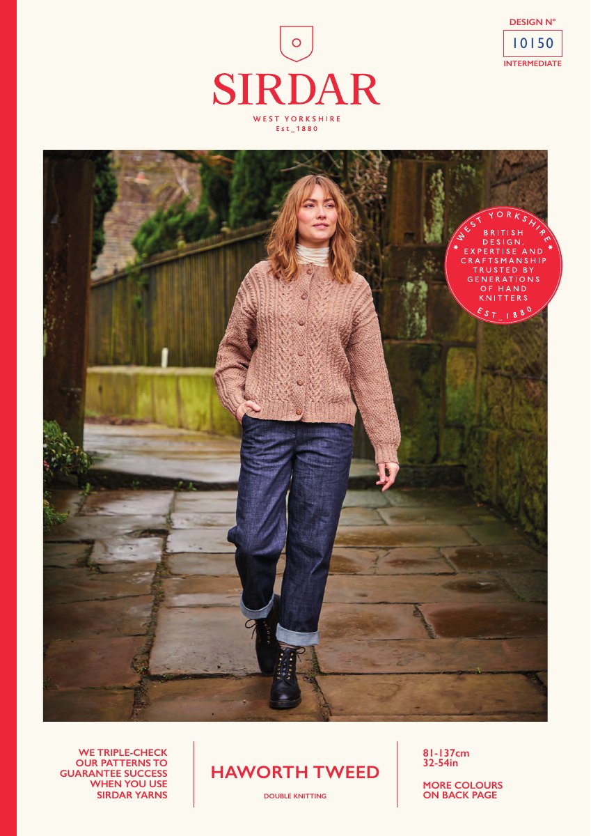 Sirdar 10150 Cardigan in Haworth Tweed DK pattern cover