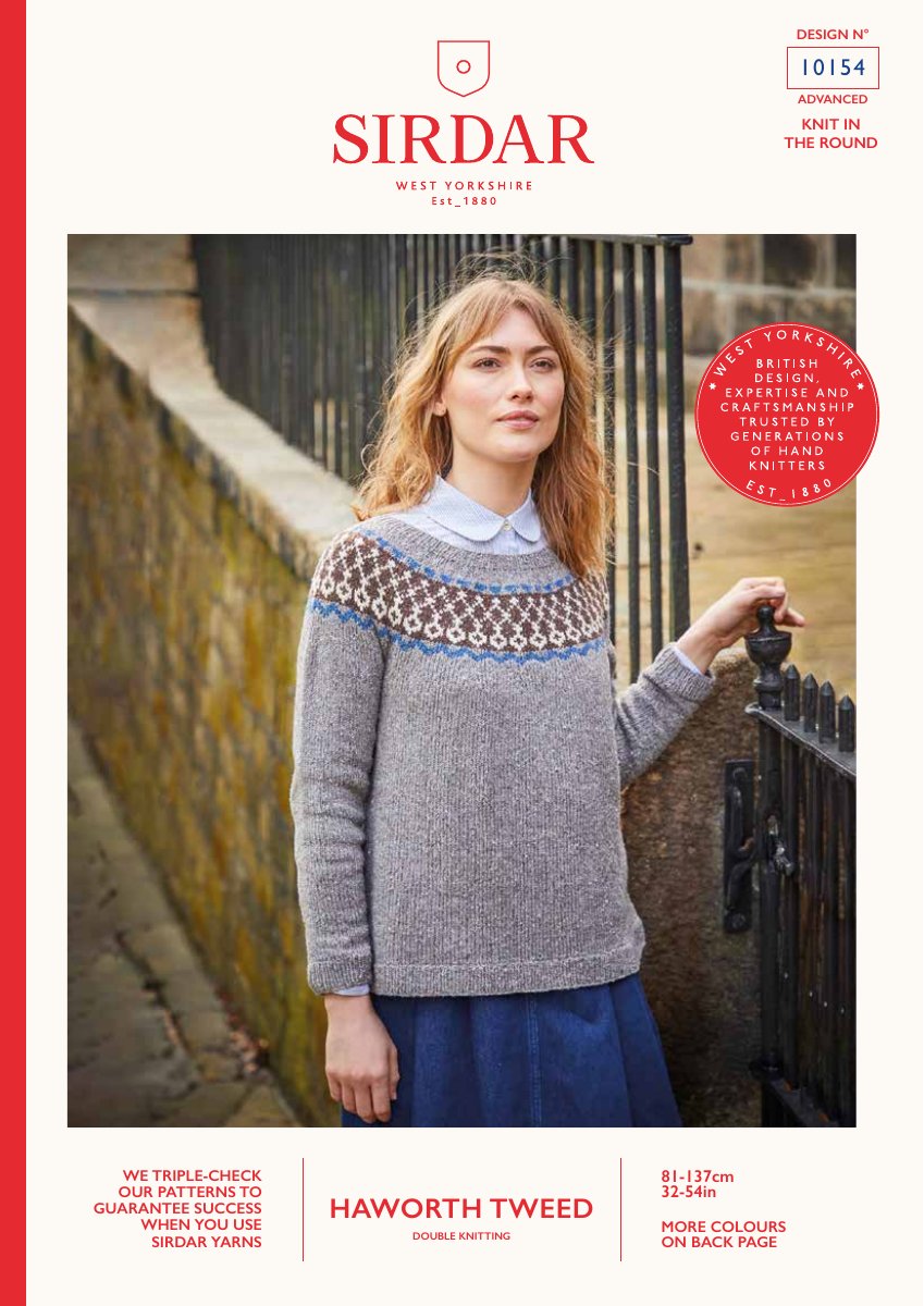 Sirdar 10154 Sweater in Haworth Tweed DK pattern cover