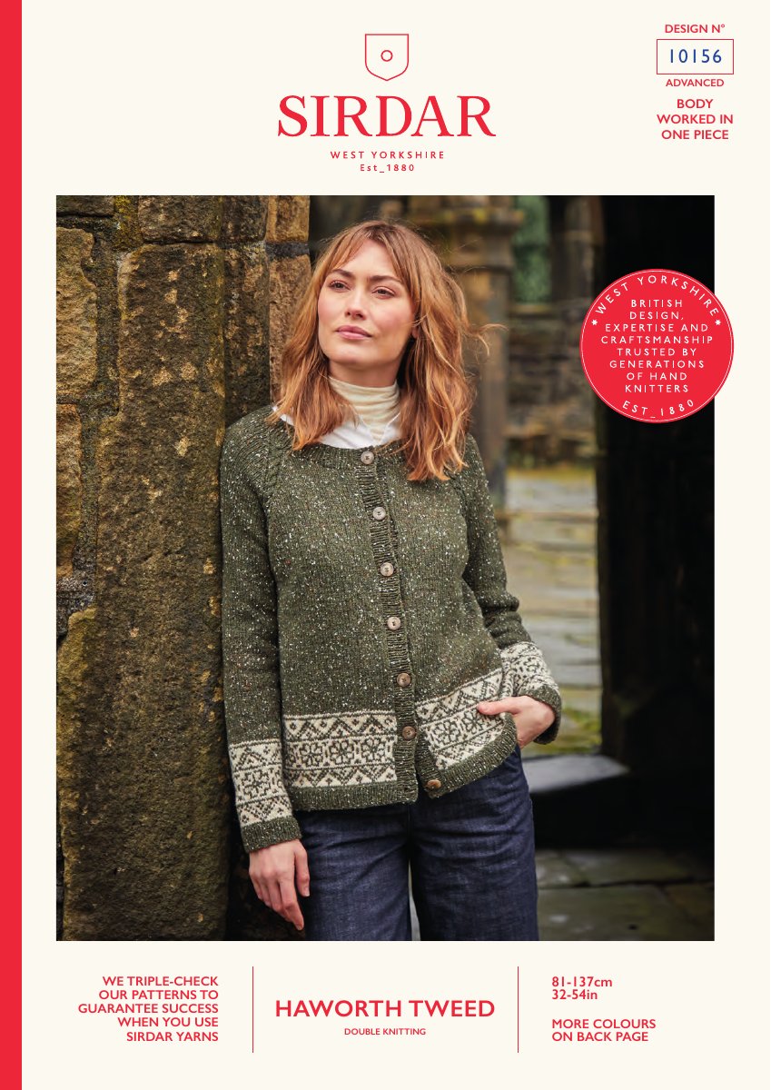 Sirdar 10156 Cardigan in Haworth Tweed pattern cover