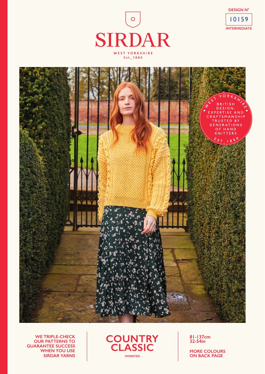 Sirdar 10159 Sweater in Country Classic Worsted pattern cover