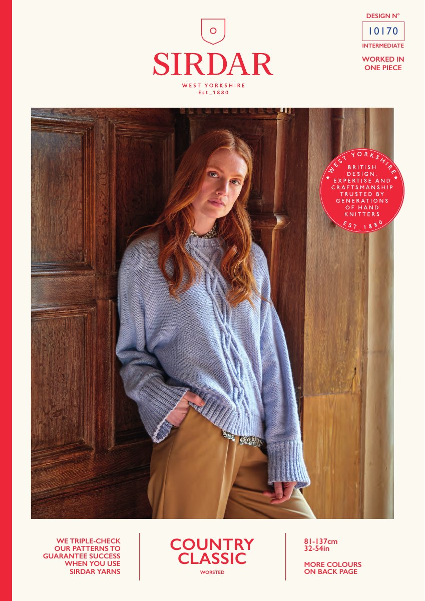 Sirdar 10170 Sweater in Country Classic Worsted pattern cover