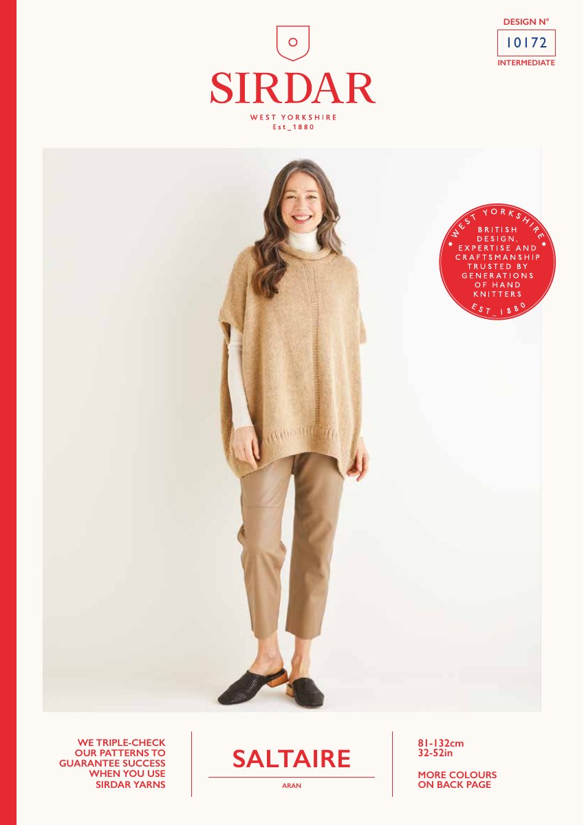 Sirdar 10172 Top in Saltaire Aran pattern cover