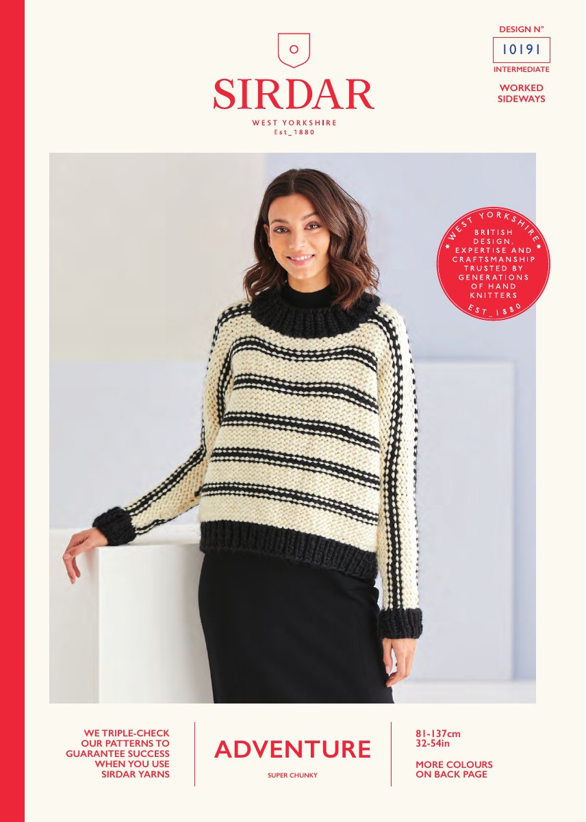 Sirdar 10191 Sweater in Adventure Super Chunky pattern cover