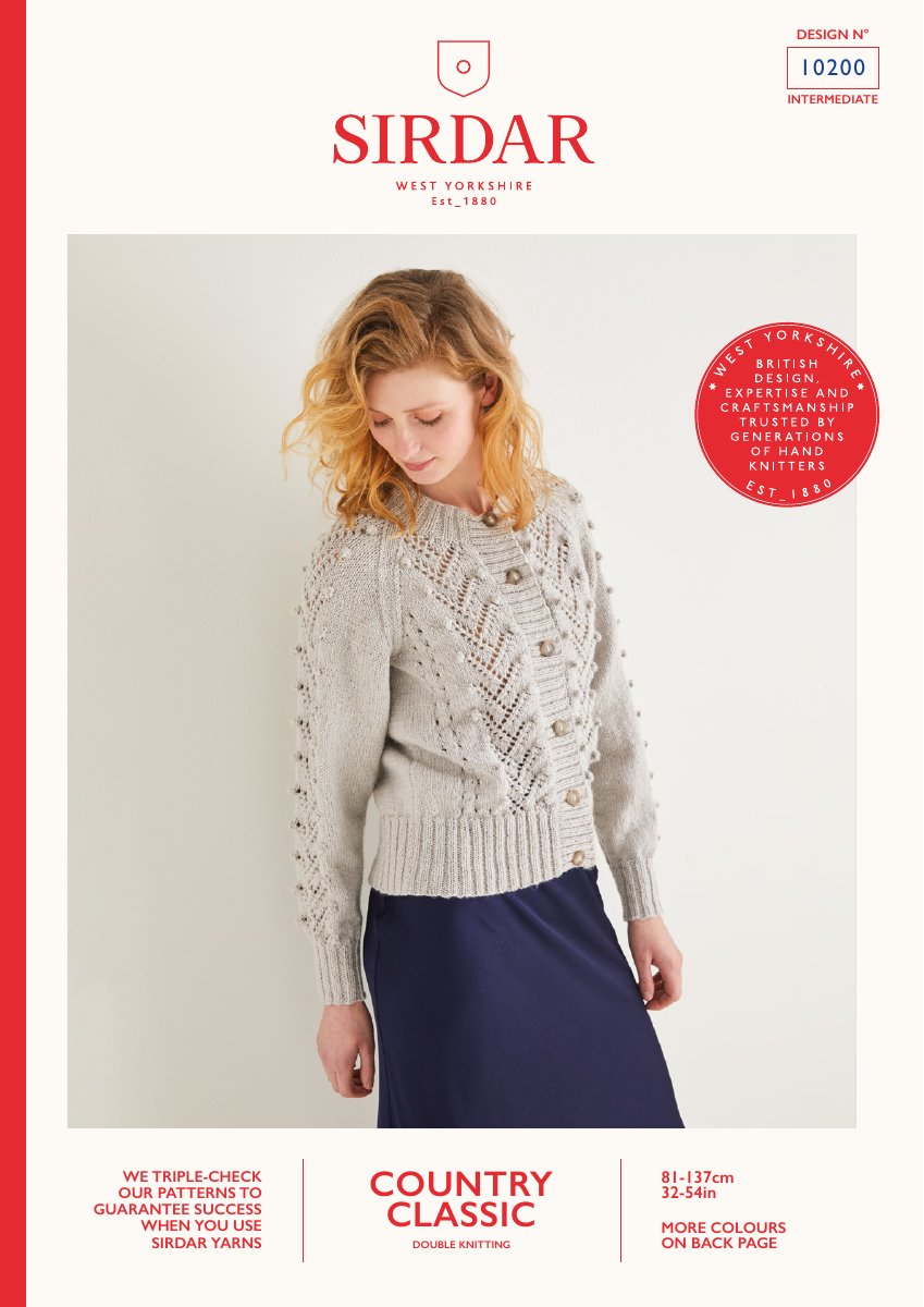 Sirdar 10200 Cardigan in Country Classic DK pattern cover