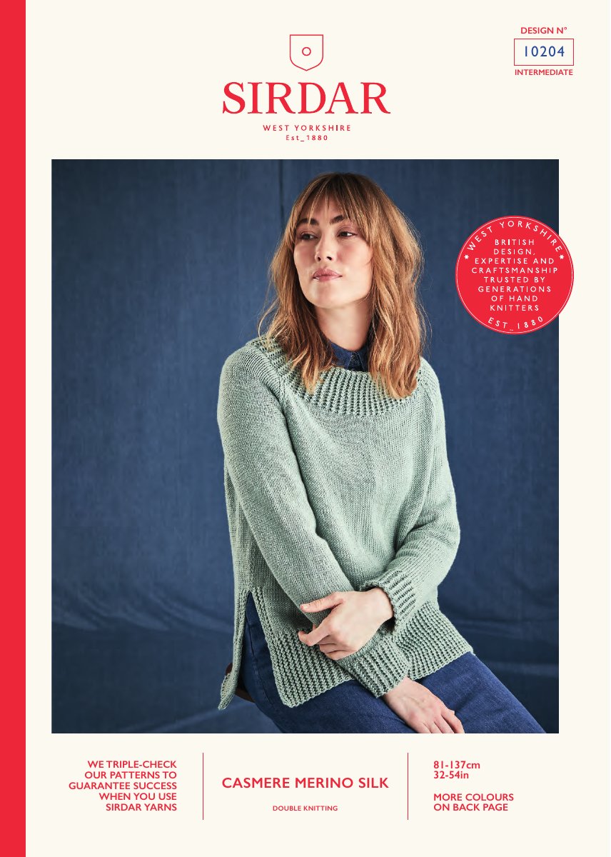 Sirdar 10204 Sweater in Cashmere Merino Silk DK pattern cover