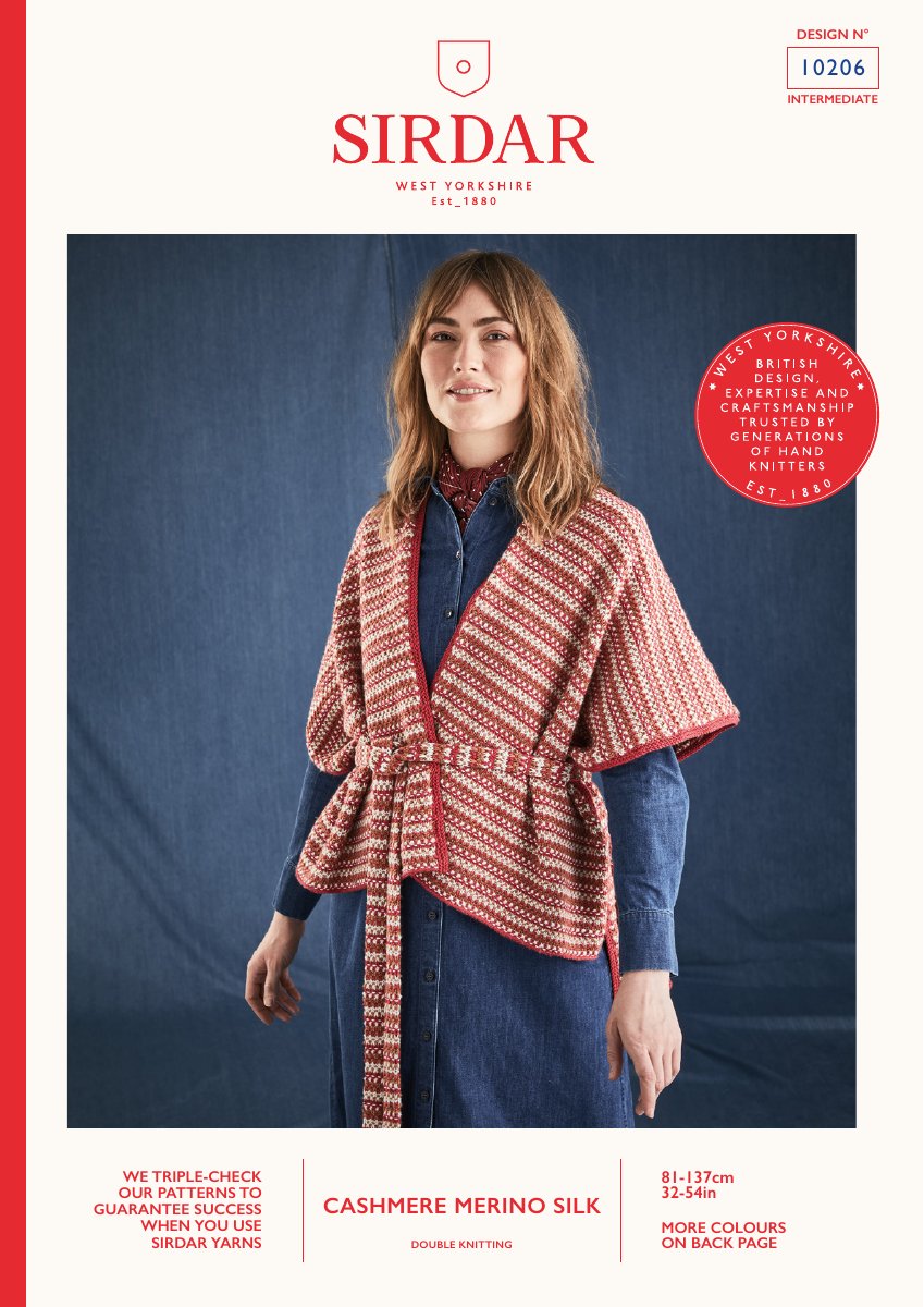 Sirdar 10206 Pattern in Cashmere Merino Silk DK pattern cover