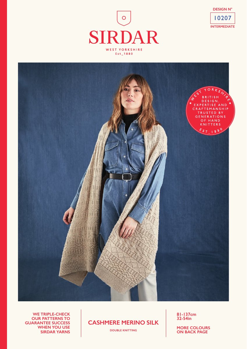 Sirdar 10207 Pattern in Cashmere Merino Silk DK pattern cover