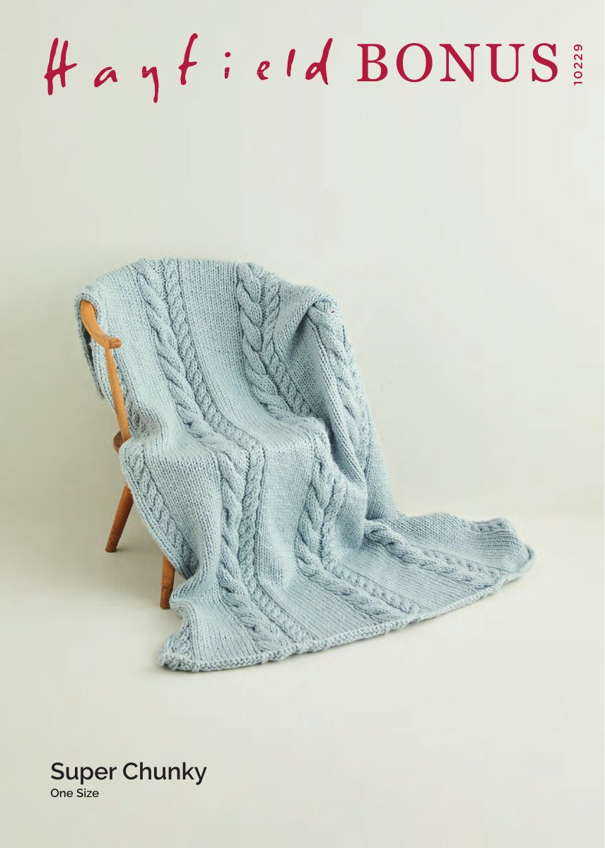 Hayfield 10229 Blanket in Bonus Super Chunky pattern cover