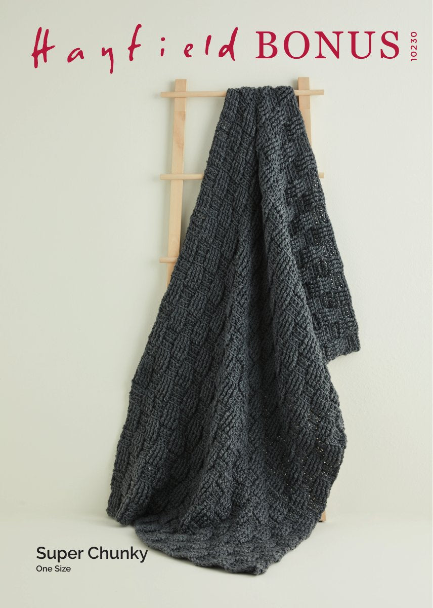 Hayfield 10230 Blanket in Bonus Super Chunky pattern cover