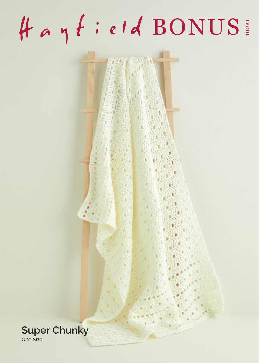 Hayfield 10231 Blanket in Bonus Super Chunky pattern cover
