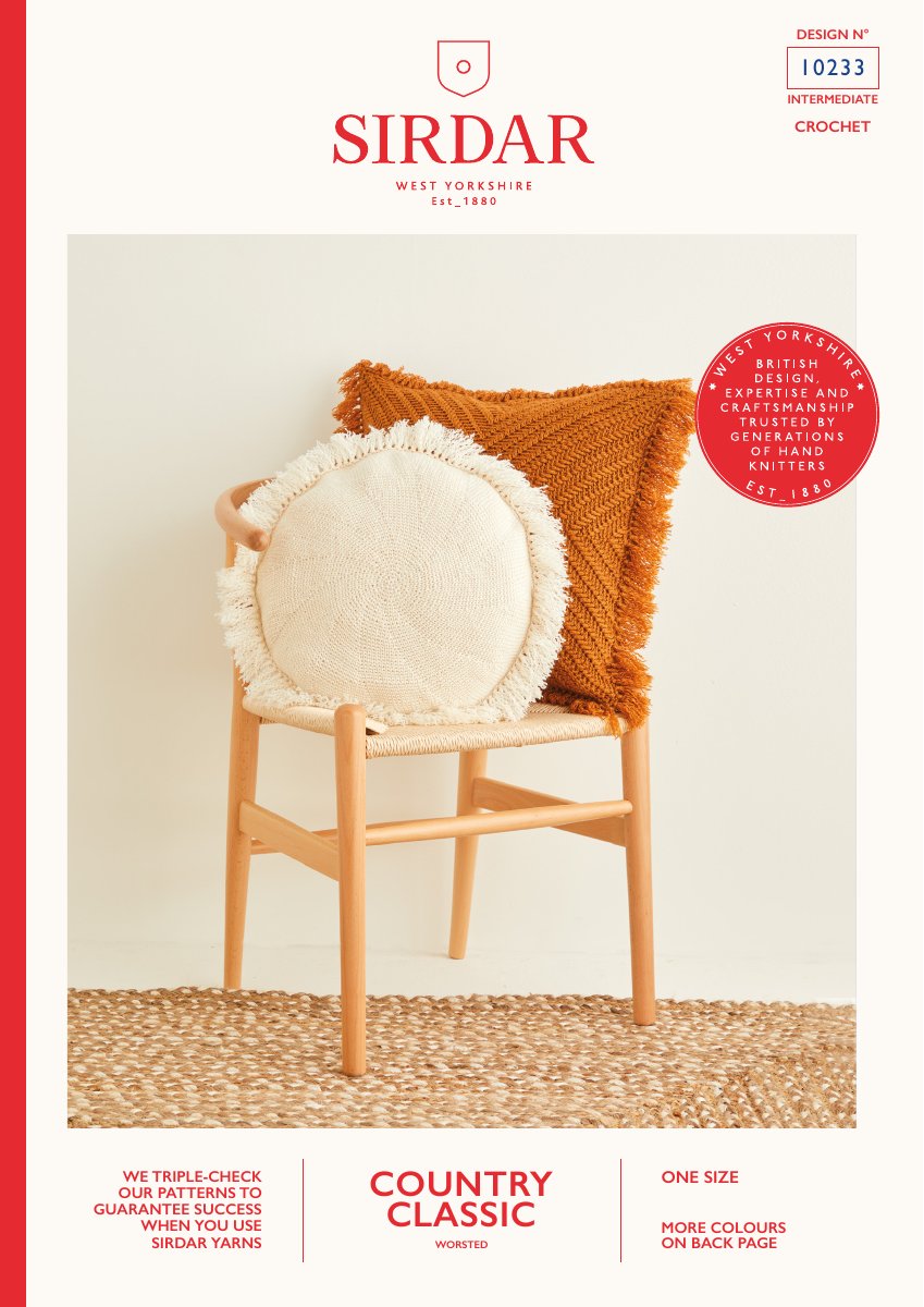 Sirdar 10233 Cushion in Country Classic Worsted pattern cover
