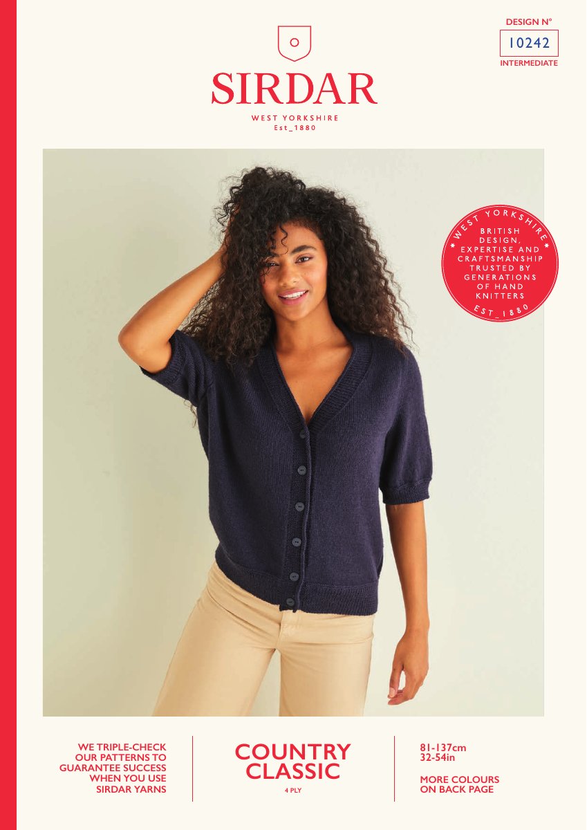 Sirdar 10242 Cardigan in Country Classic 4 Ply pattern cover