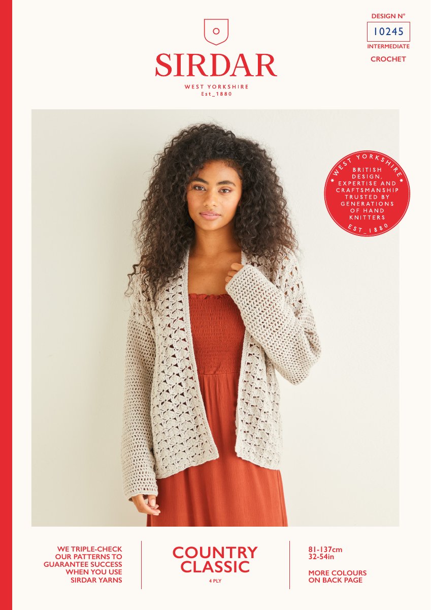 Sirdar 10245 Cardigan in Country Classic 4 Ply pattern cover