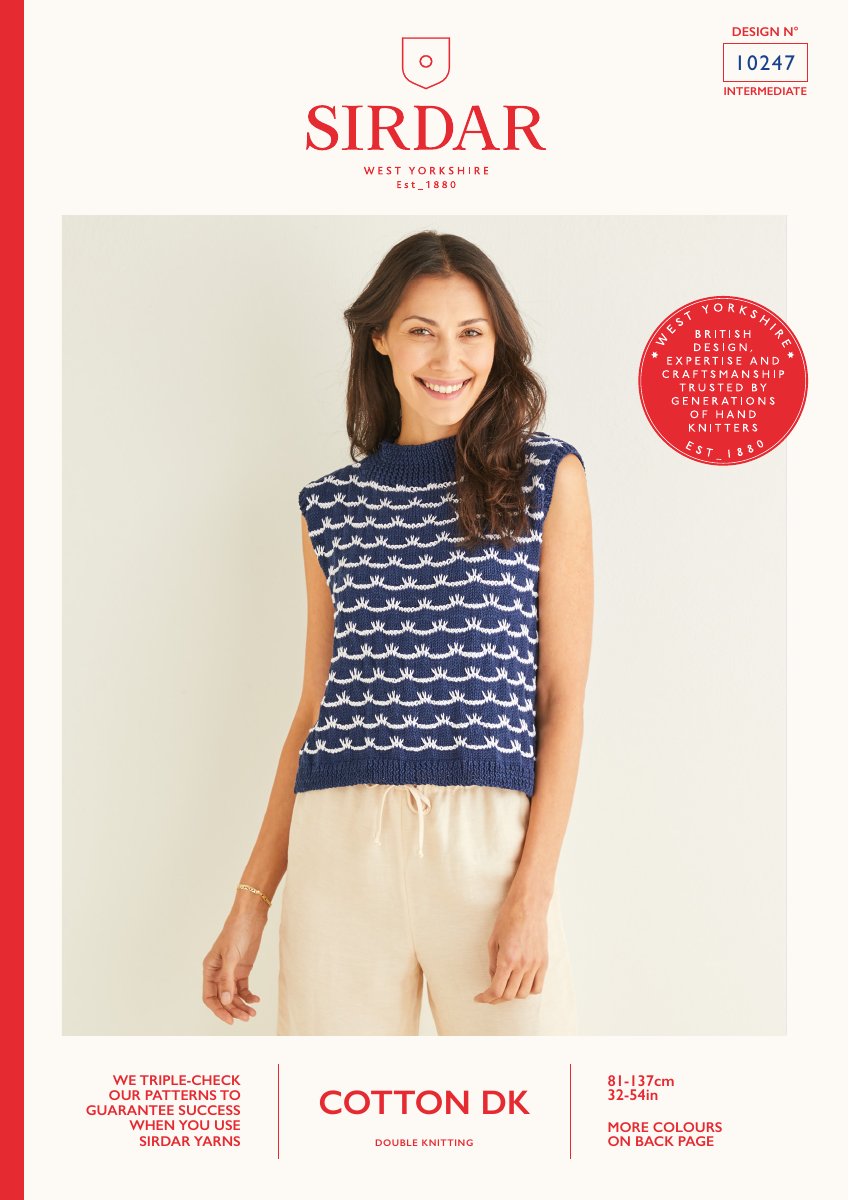 Sirdar 10247 Cardigan in Cotton DK pattern cover