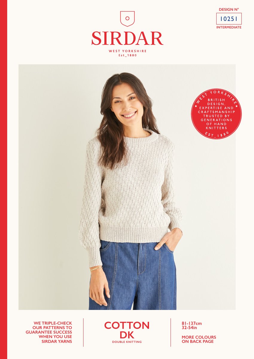 Sirdar 10251 Cardigan in Cotton DK pattern cover