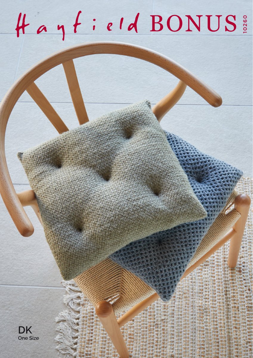 Hayfield 10260 Seat Pads in Bonus DK pattern cover
