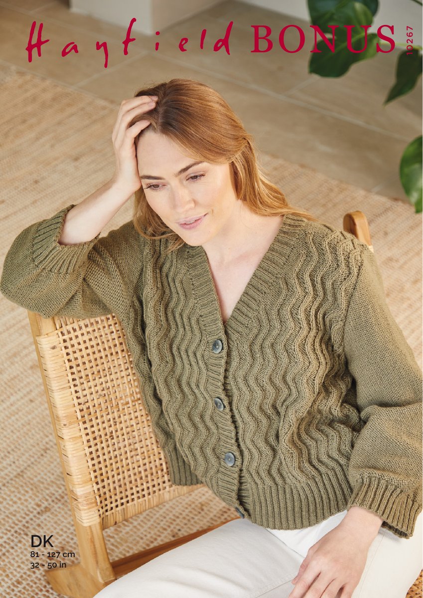 Hayfield 10267 Cardigan in Bonus DK pattern cover