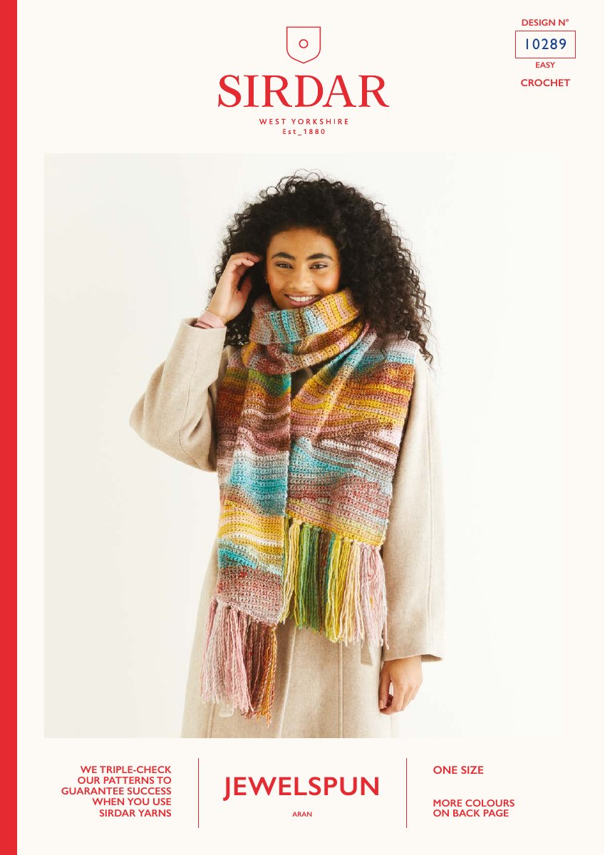 Sirdar 10289 Pattern in Jewelspun Aran pattern cover