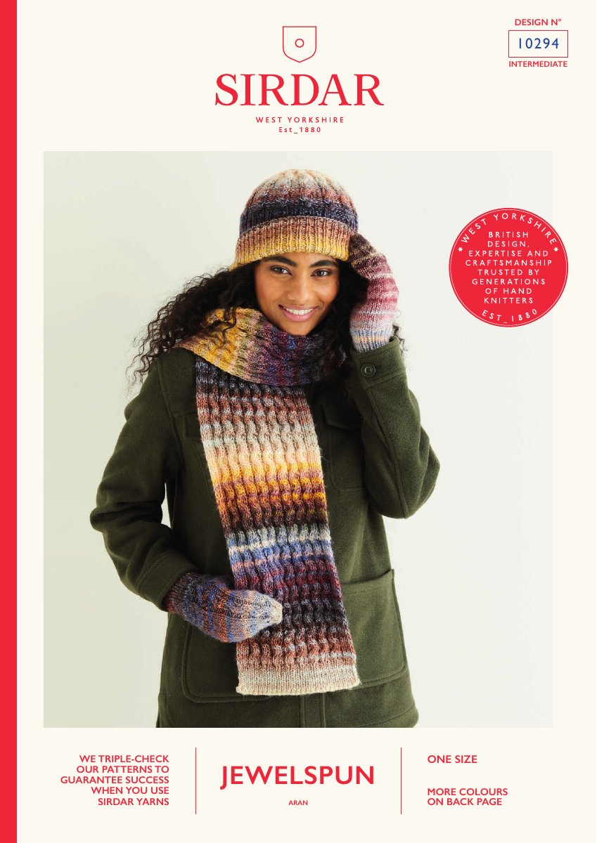 Sirdar 10294 Scarf in Jewelspun Aran pattern cover