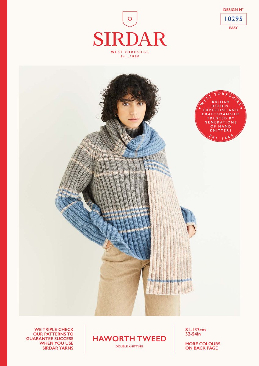Sirdar 10295 Sweater in Haworth Tweed DK pattern cover
