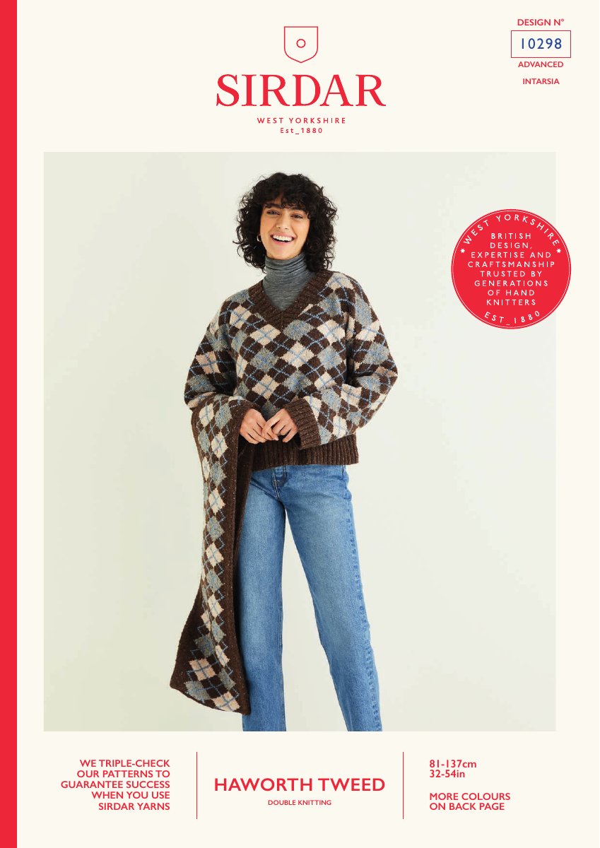 Sirdar 10298 Sweater in Haworth Tweed pattern cover