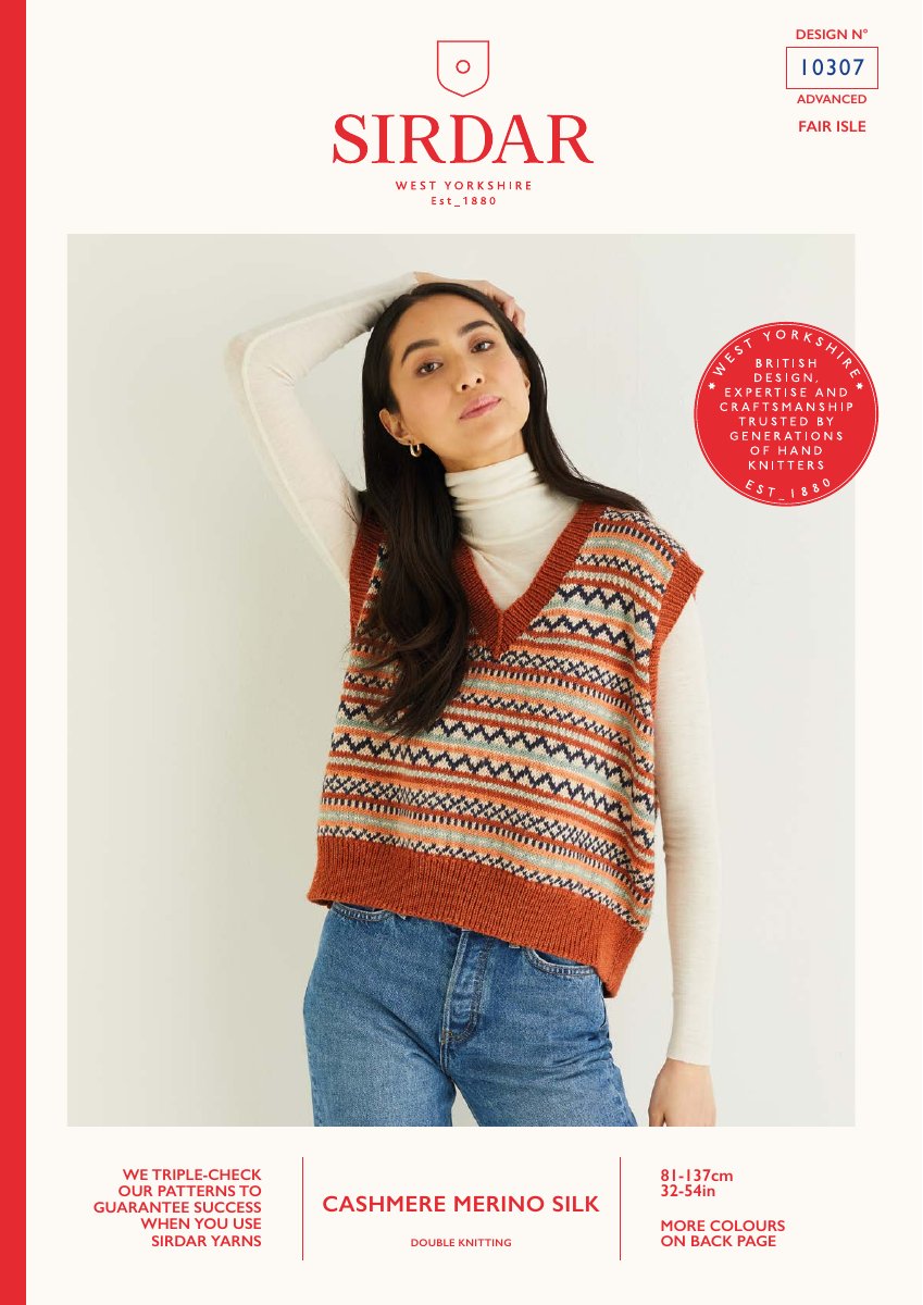 Sirdar 10307 Top in Cashmere Merino Silk DK pattern cover