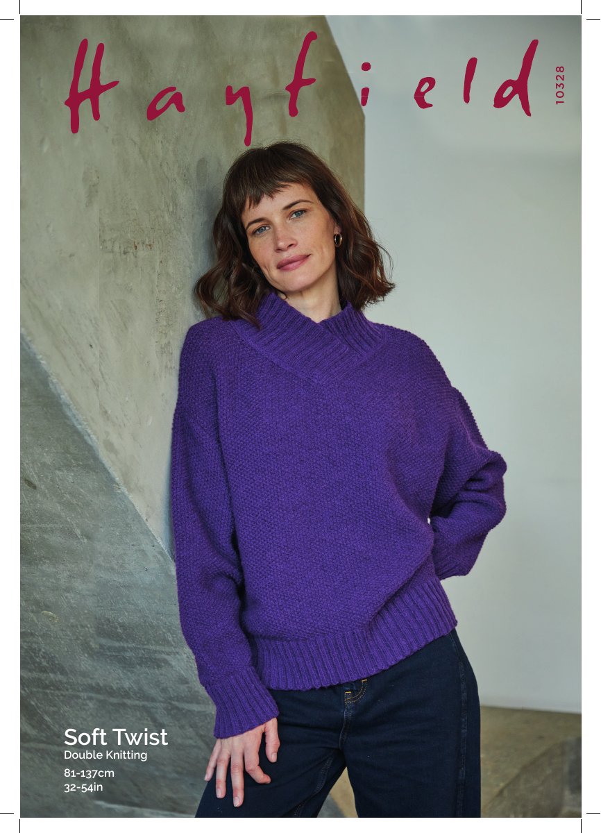 Hayfield 10328 Sweater in Soft Twist DK pattern cover