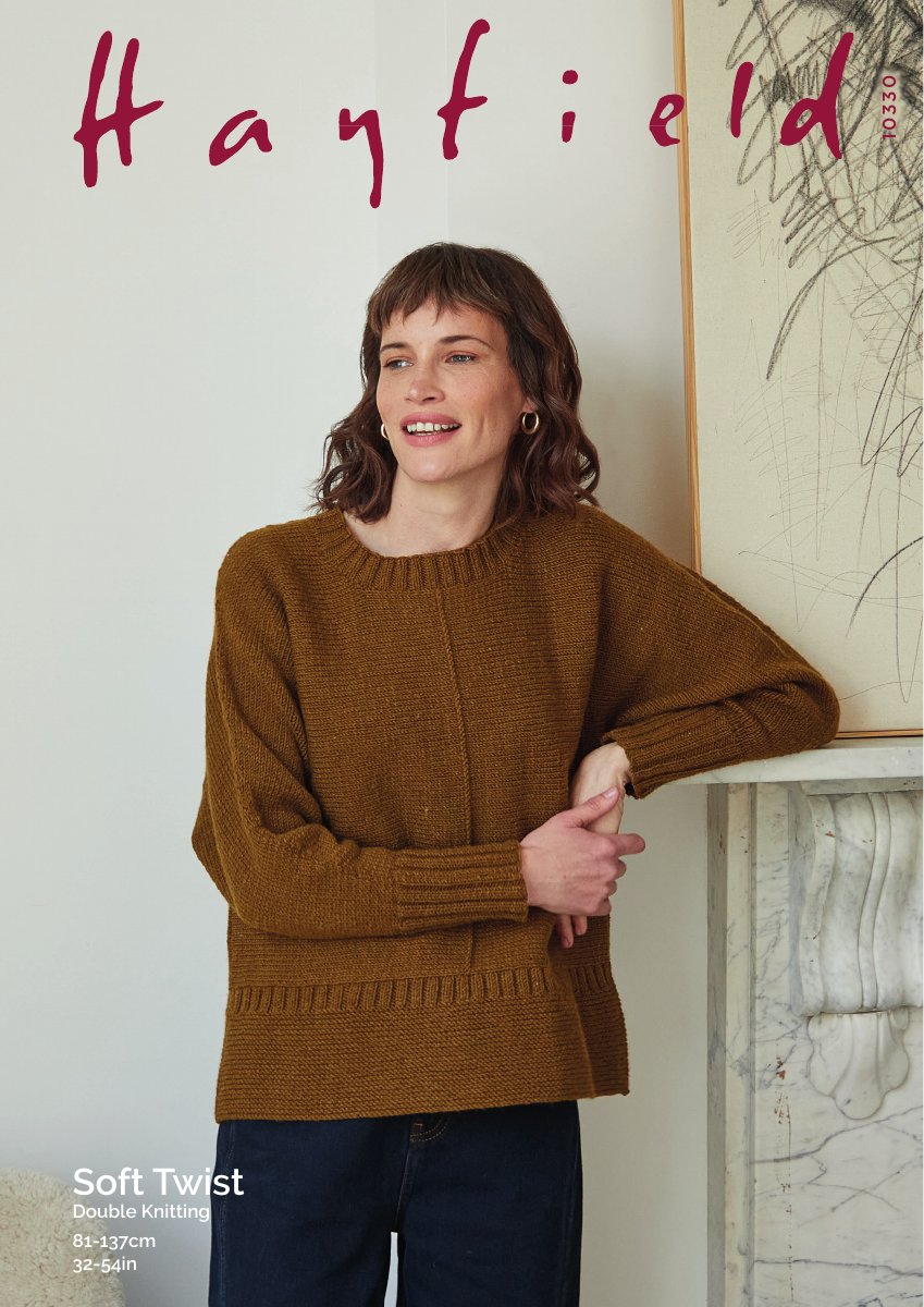 Hayfield 10330 Sweater in Soft Twist DK pattern cover