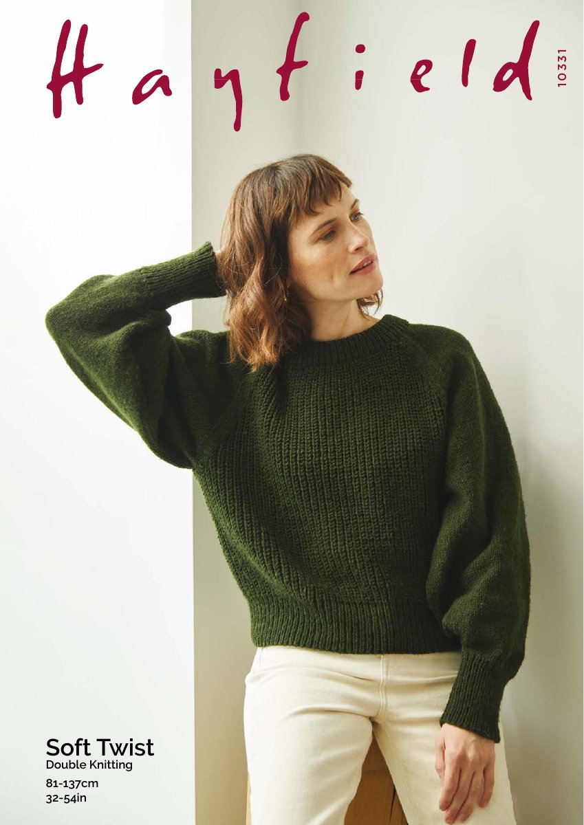 Hayfield 10331 Sweater in Soft Twist DK pattern cover