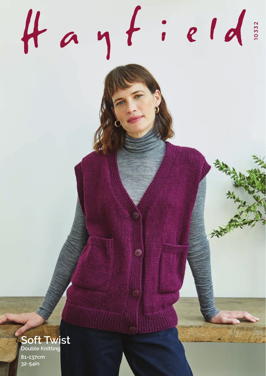 Hayfield 10332 Waistcoat in Soft Twist DK pattern cover